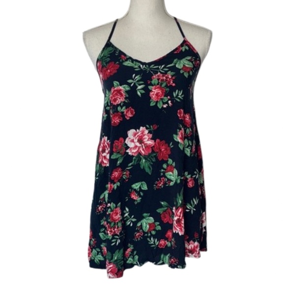 Ambiance Floral Blouse sleeveless flowy strappy racer - Picture 1 of 4